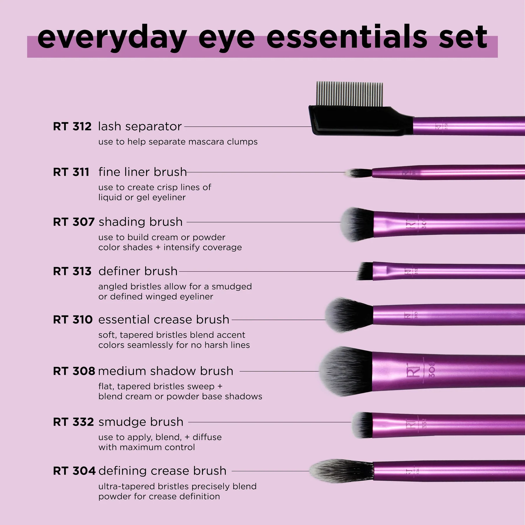 ست براش چشم ریل تکنیک Everyday Eye Essentials کد1991