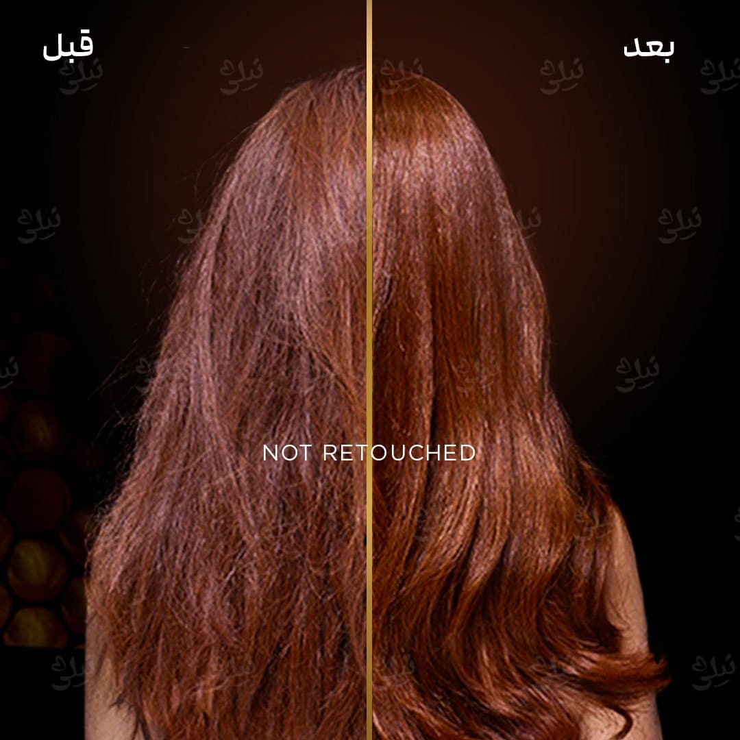 قبل و بعد استفاده ماسک مو خشک گارنیر بوتانیک تراپی حاوی نارگیل و ماکادمیا