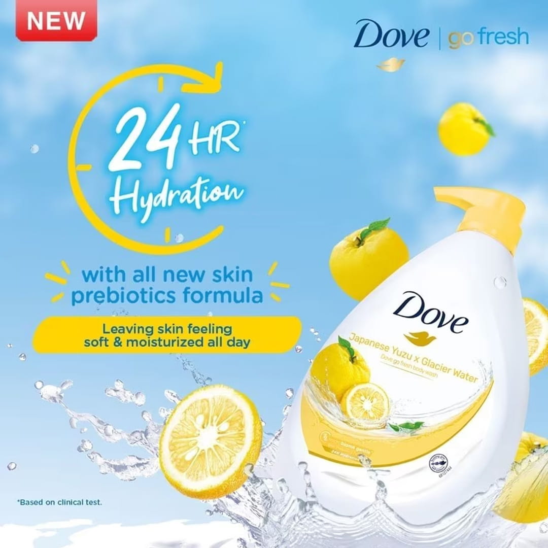 شامپو بدن داو مدل GO FRESH عصاره یوزو ژاپنی و آب یخچال طبیعی